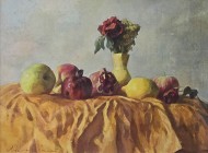 Картина Натюрморт с гранатами, яблоками и лимоном, художник Александр Лисовский Картина Натюрморт с гранатами, яблоками и лимоном, художник Александр Лисовский