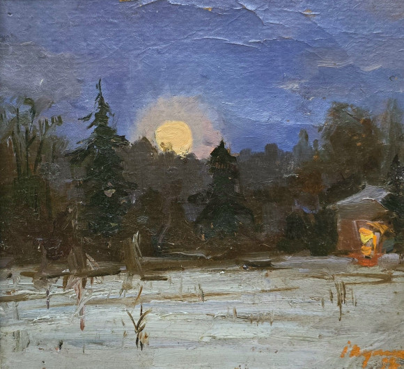 Картина Зимний вечер, художник Кулик Иван
