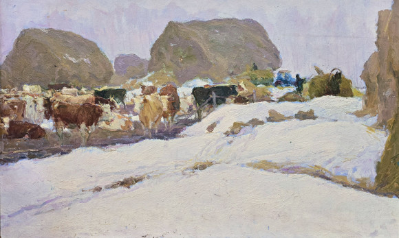 Картина Коровы, художник Гавдзинский Альбин