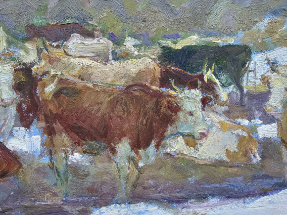 Картина Коровы, художник Гавдзинский Альбин