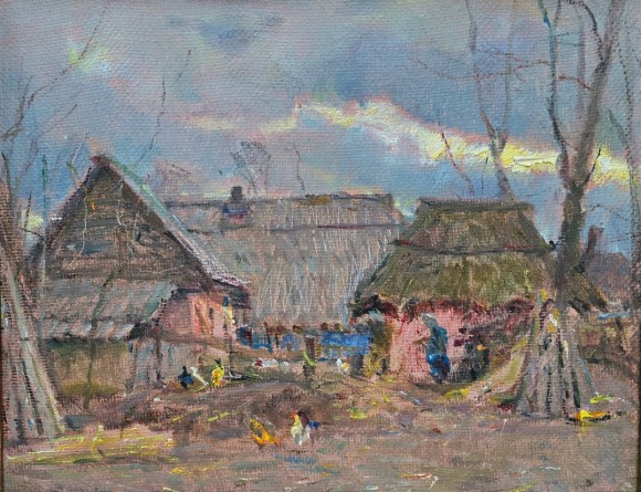 Картина Хати під очеретом, художник Альбін Гавдзинський - продано
