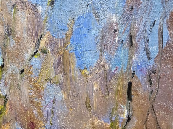 Painting in the park in spring, artist Nikolai Sheluto