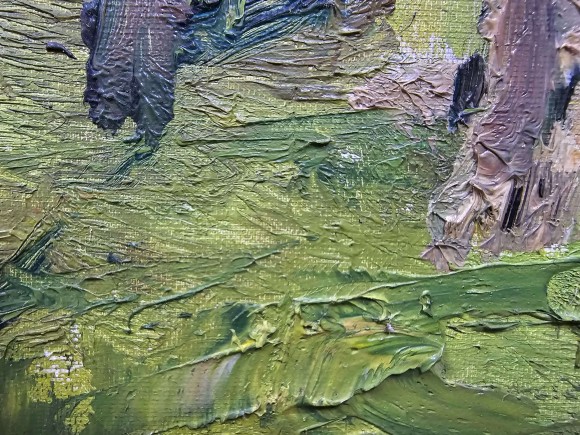 Painting in the park in spring, artist Nikolai Sheluto